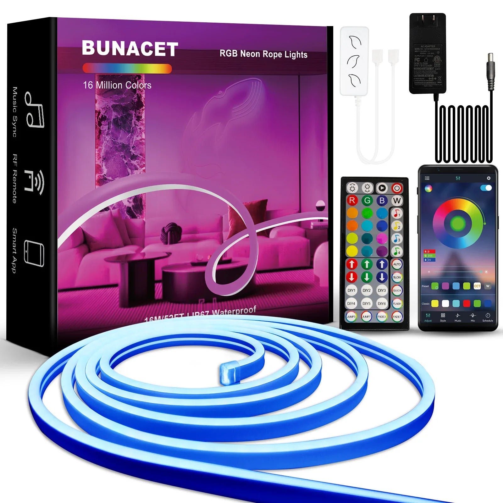 Smart RGB LED Strip Lights with voice and app control
