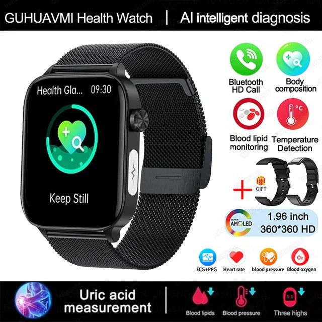 2025 ECG+PPG Health Watch with heart rate and blood pressure monitoring