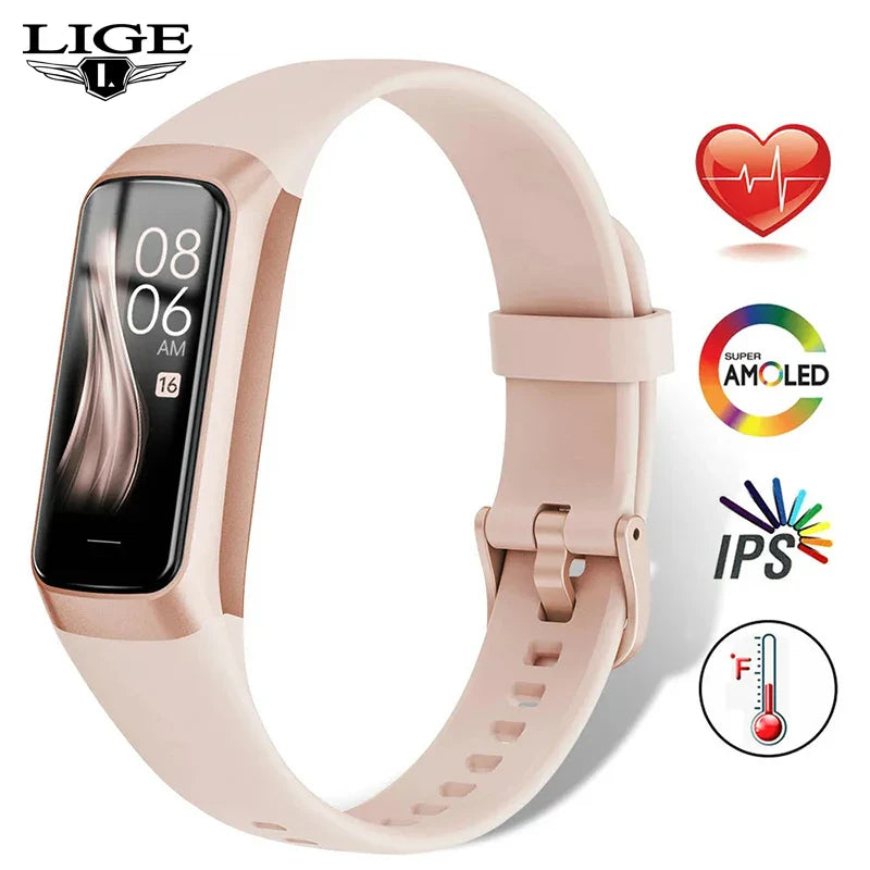 LIGE AMOLED Fitness Smartwatch with heart rate and sleep tracking