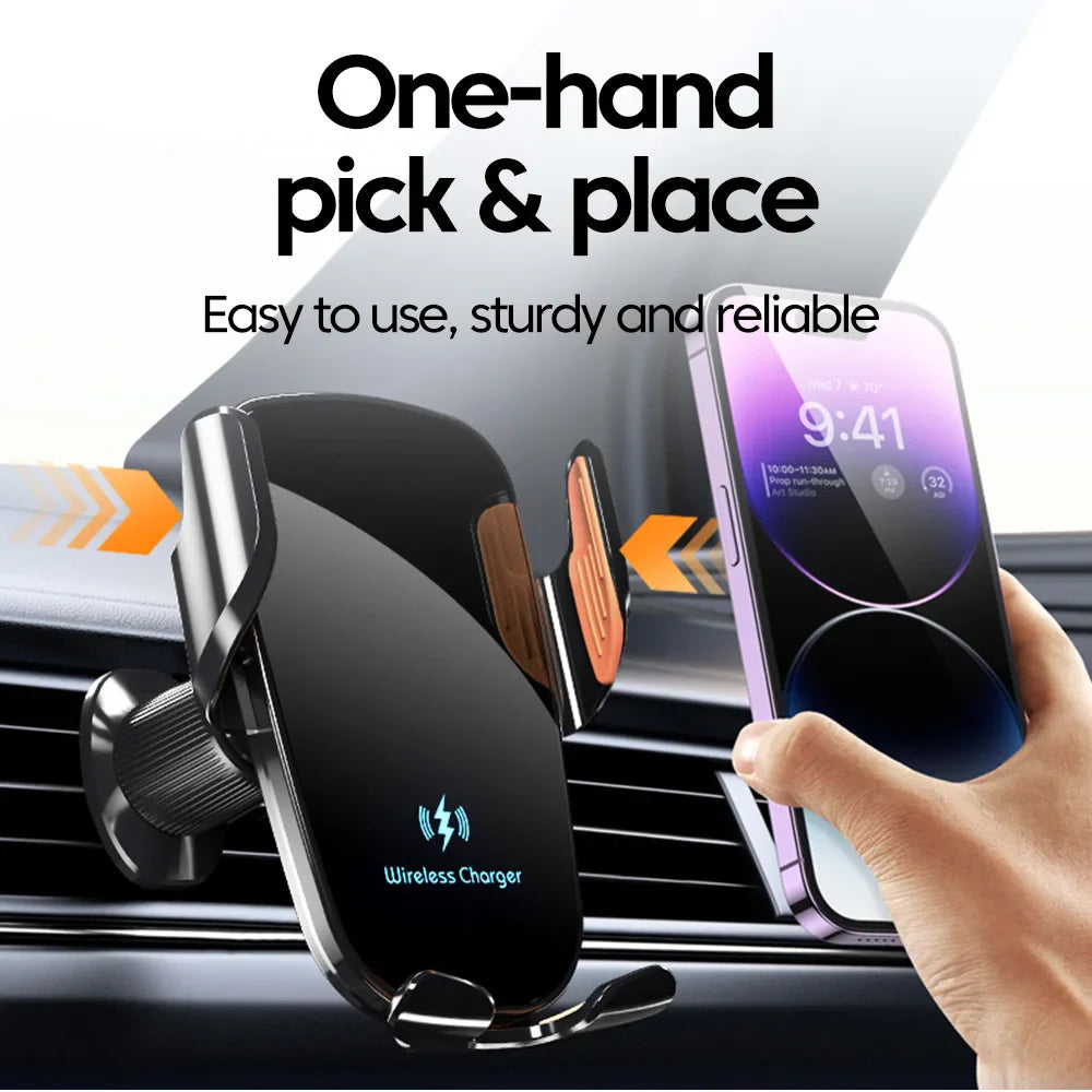 15W Magnetic Wireless Car Charger with MagSafe and vent mount