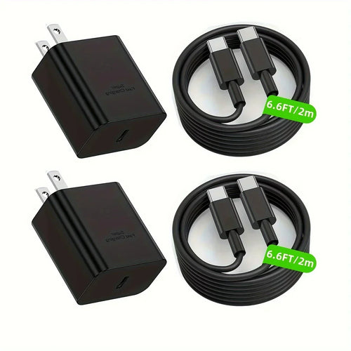 2-Pack 45W Samsung Charger with USB-C fast charging