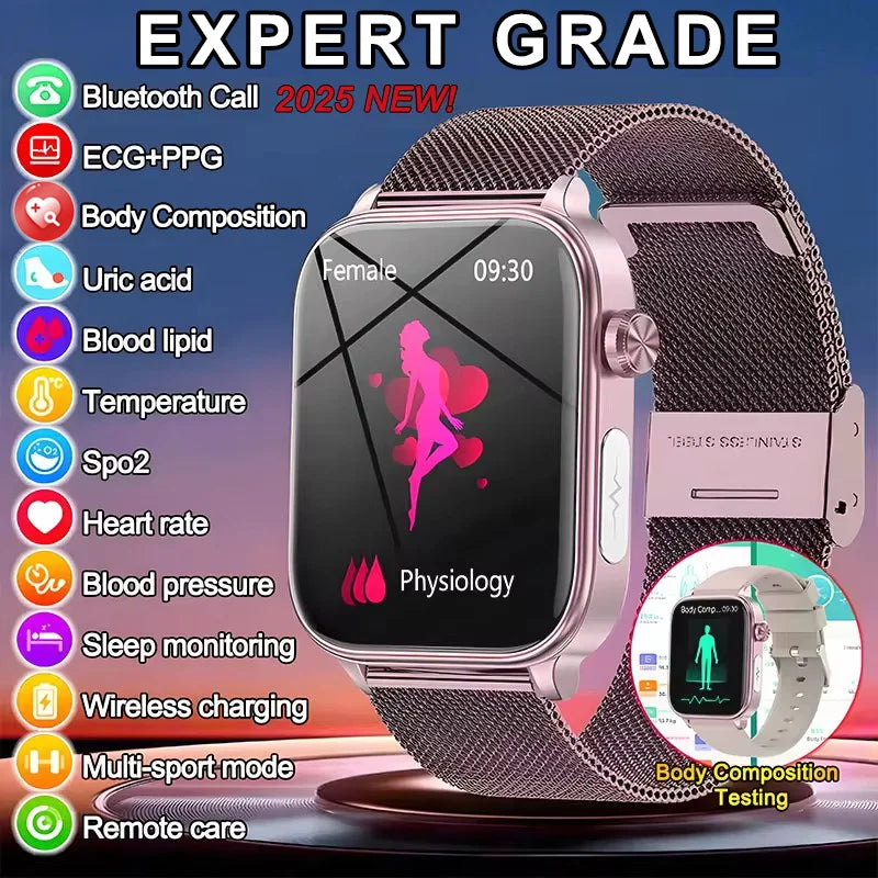 2025 ECG+PPG Health Watch with heart rate and blood pressure monitoring