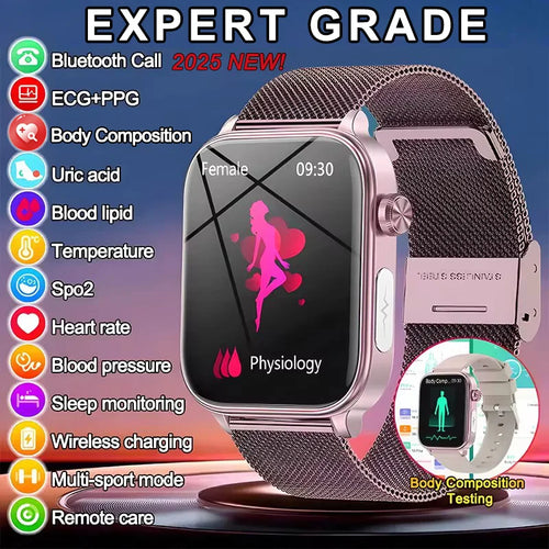 2025 ECG+PPG Health Watch with heart rate and blood pressure monitoring