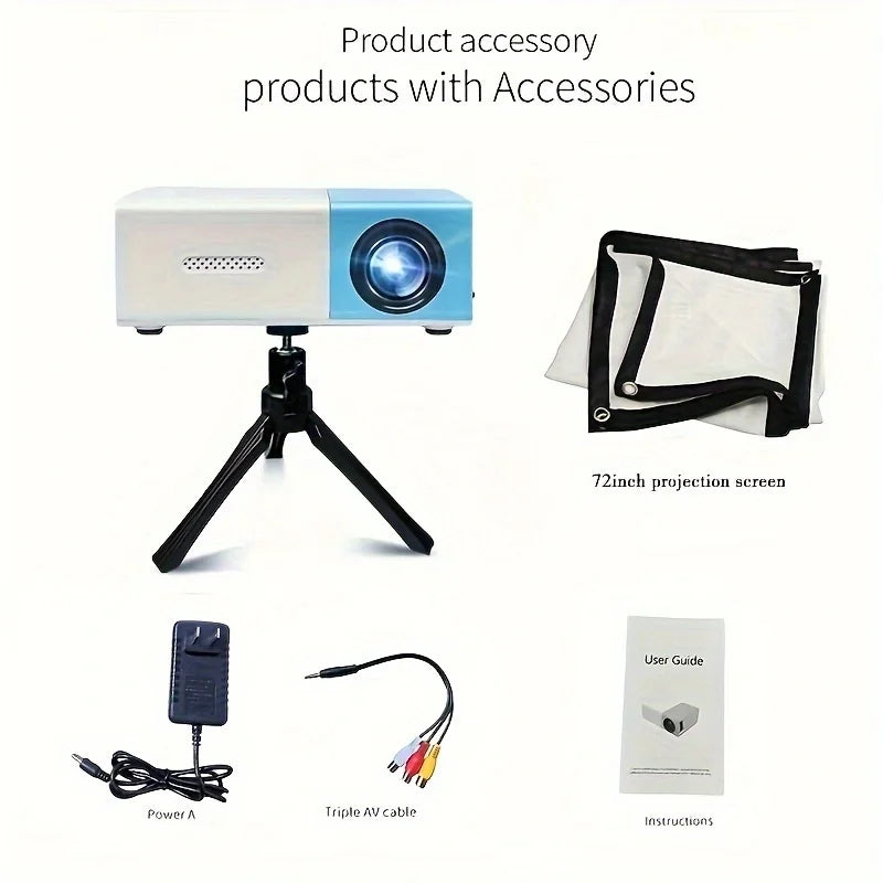 Mini HD Portable Projector for movies, gaming, and presentations