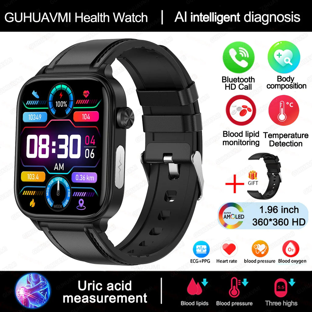 2025 ECG+PPG Health Watch with heart rate and blood pressure monitoring