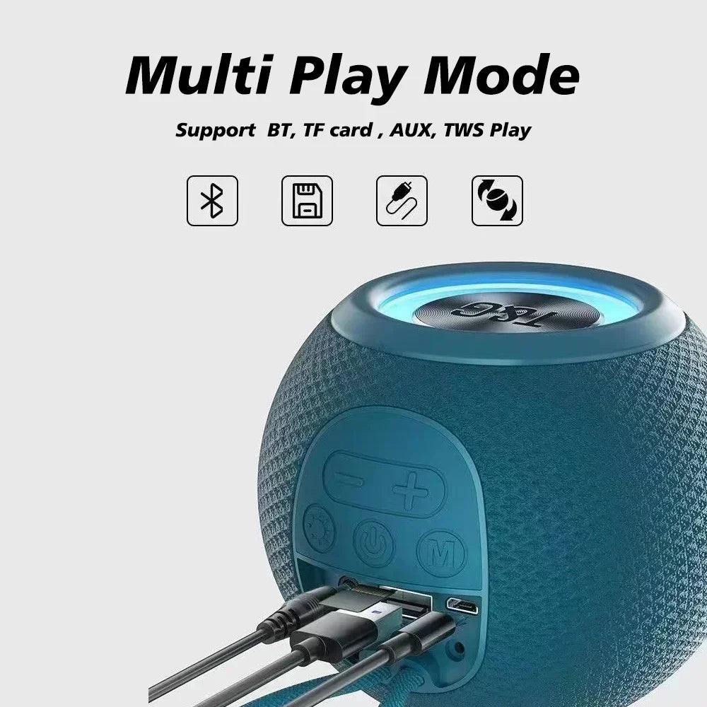 T&G TG337 Mini Boombox with Bluetooth, bass boost, and LED lights