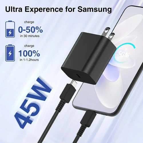 2-Pack 45W Samsung Charger with USB-C fast charging