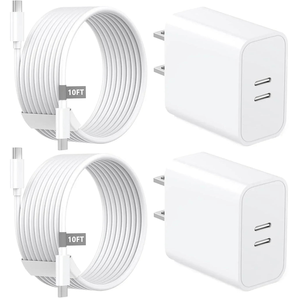 2-Pack 20W USB-C Chargers for fast charging phones and tablets