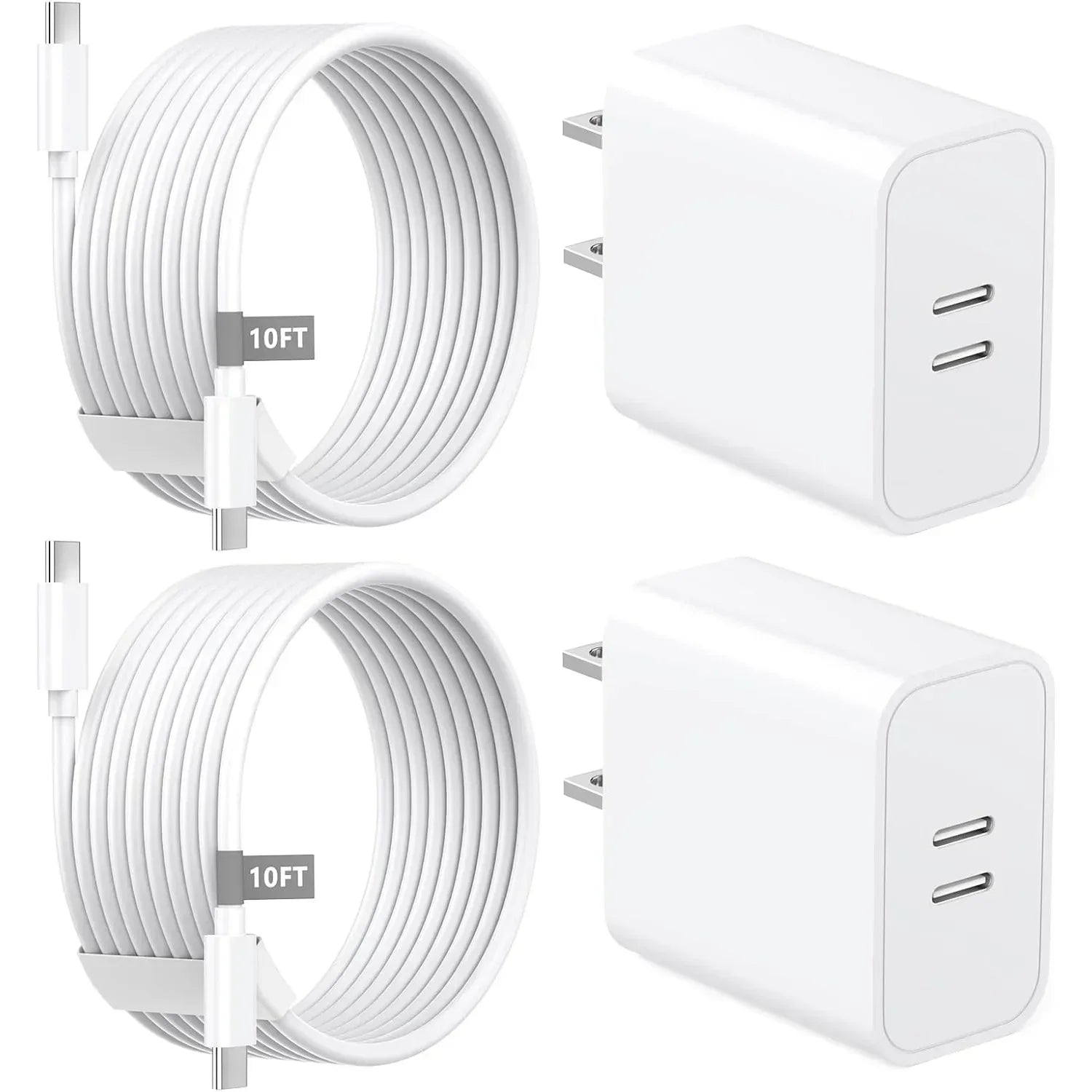 2-Pack 20W USB-C Chargers for fast charging phones and tablets