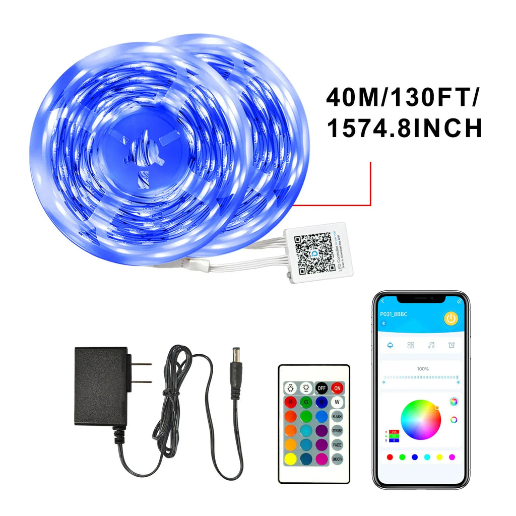 Music Sync LED Strip Lights reacting to sound in a bedroom