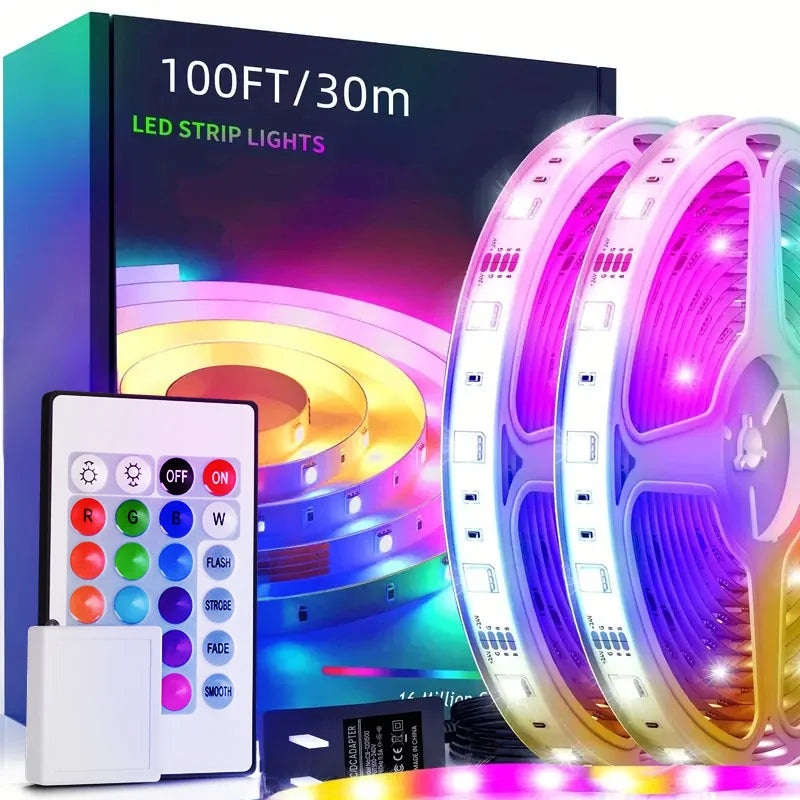 Music Sync LED Strip Lights reacting to sound in a bedroom