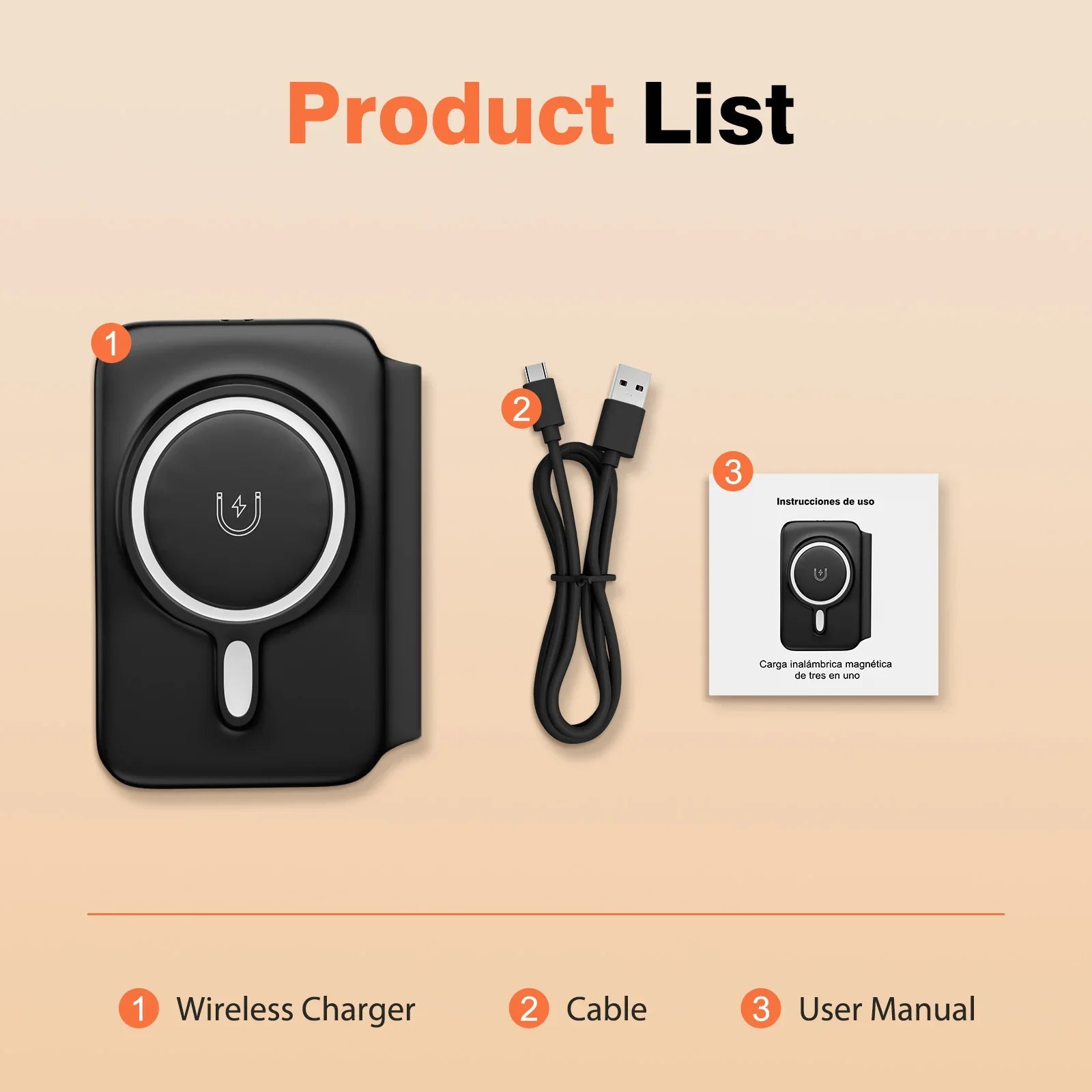 3-in-1 Magnetic Wireless Charger for iPhone, Watch, and AirPods