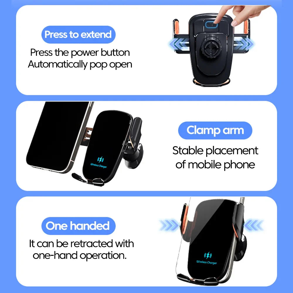 15W Magnetic Wireless Car Charger with MagSafe and vent mount