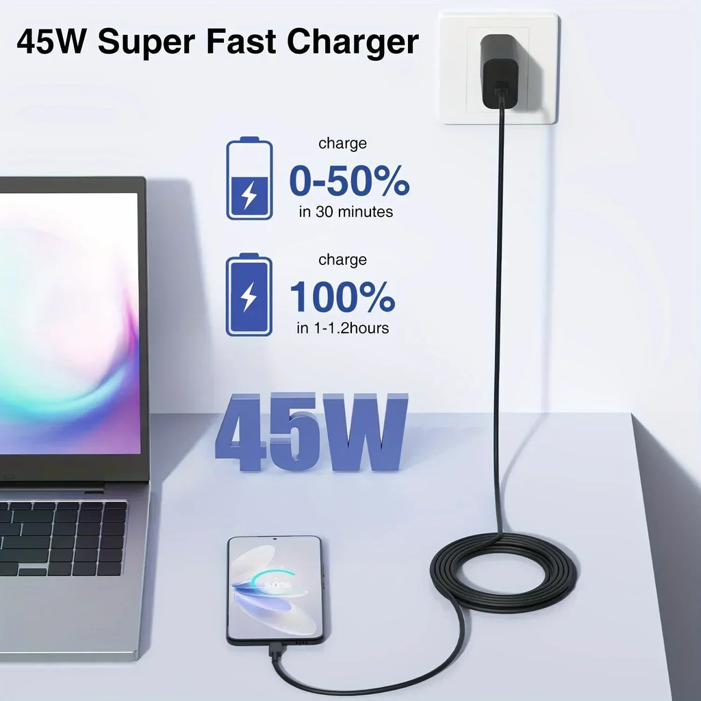 2-Pack 45W Samsung Charger with USB-C fast charging